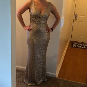 BADGLEY MISCHKA Gold Sequin Dress SIZE 4